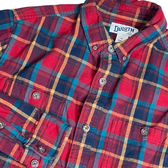 Duluth Trading Company‎ Long sleeve Flannel plaid shirt Men’s XL Slim fit - Picture 1 of 7